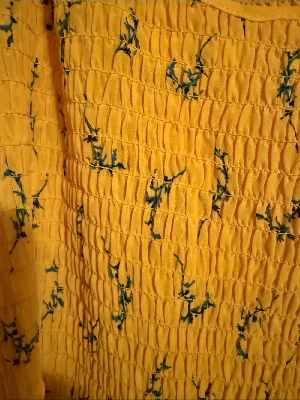 Rose & Olive Yellow Floral Smocked Tank - Picture 3 of 4